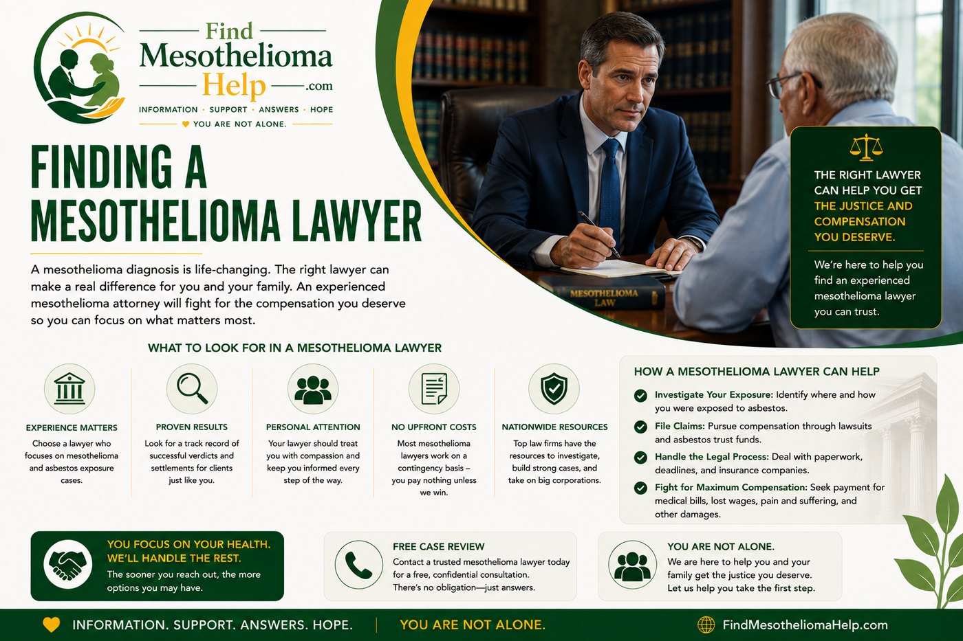Choosing a mesothelioma lawyer banner: experienced attorneys who work on contingency